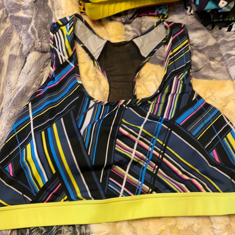 LuLaRoe Multicolor Striped Sports Bra
